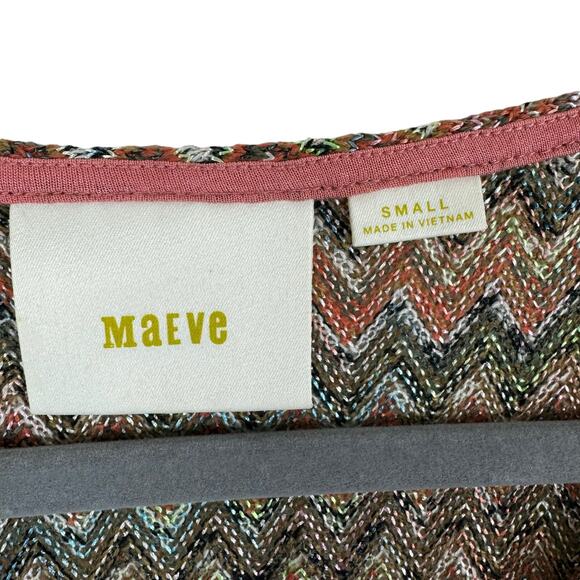 Maeve Multicolor Westwater Loose Knit Sleeveless V-Neck Stretchy Short Dress XS - Picture 5 of 7